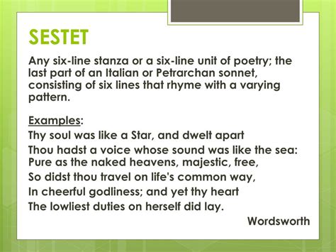 Sestet Poetry Definition and Its Literary Merits